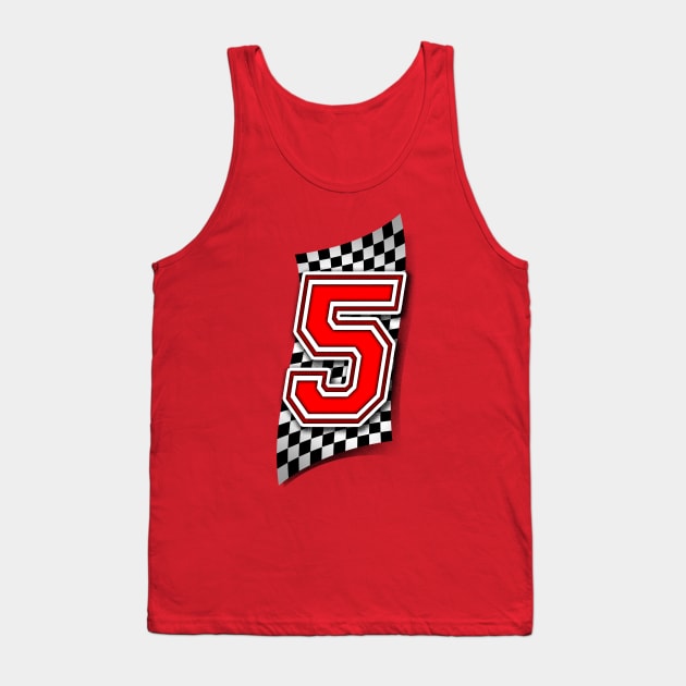 Racer Number 5 Tank Top by Adatude